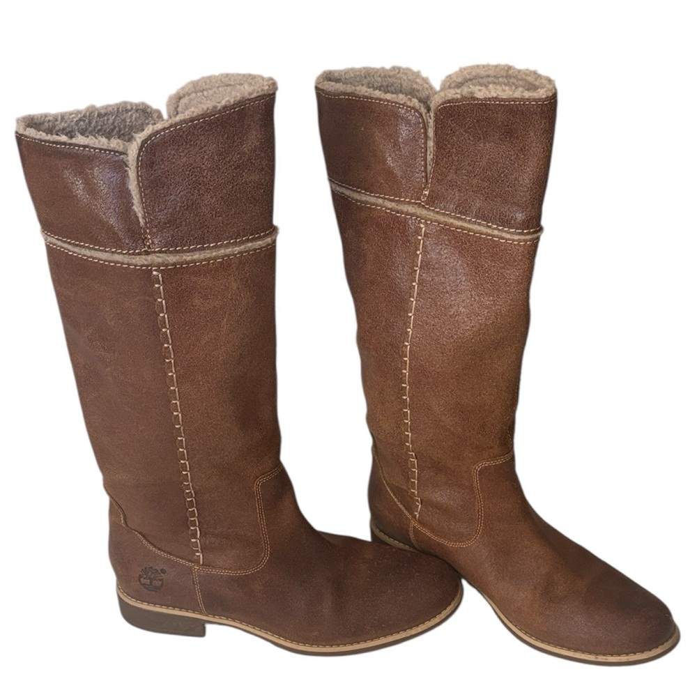 Timberland Earthkeepers Shoreham Tall Fold Down boots,tan/brown leather,size 9.5 - Picture 1 of 14